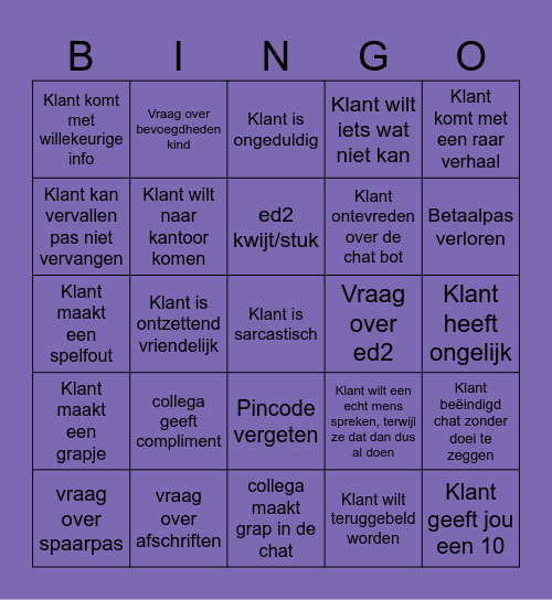 Team Daphne Chat Bingo Card