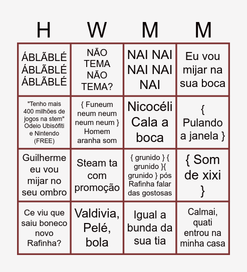 Henringo Bingo Card