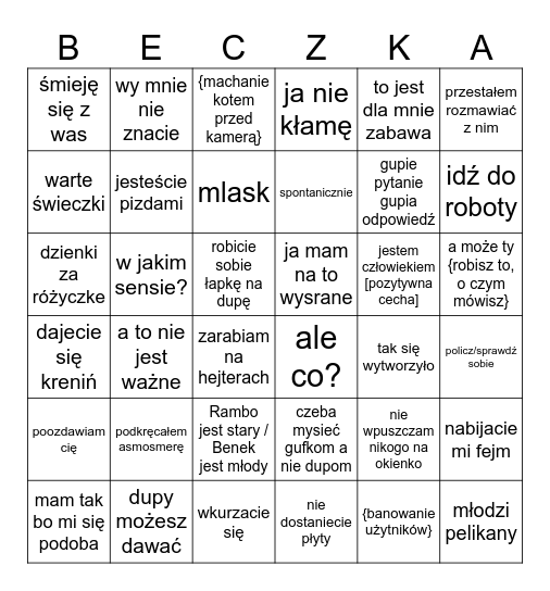 melin bingo 2.0 Bingo Card