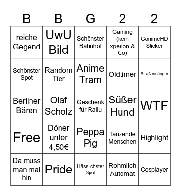 Berlin Luaks Bingo :3 Bingo Card