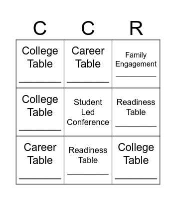 College & Career Readiness Bingo Card