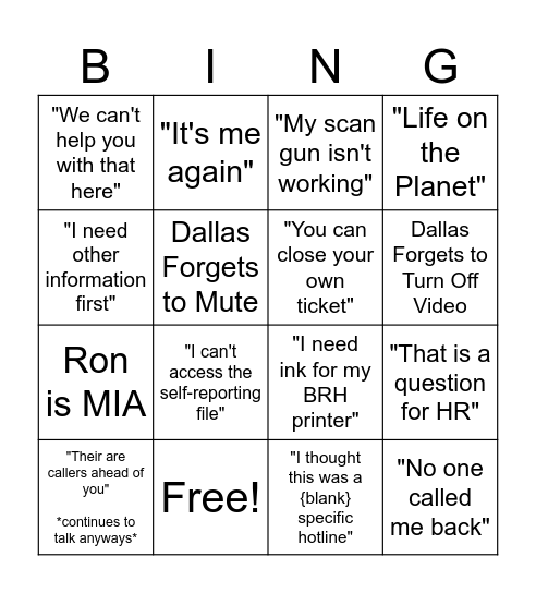 Sunset Bingo Card