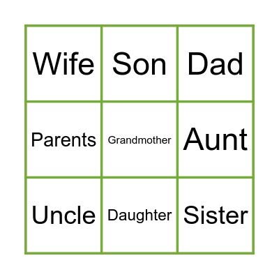 Family Bingo Card