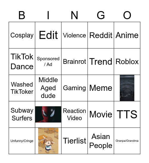 Brainrot Bingo Card