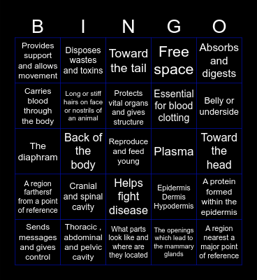 Livestock Bingo Card