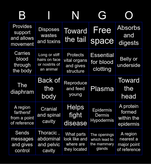 Livestock Bingo Card