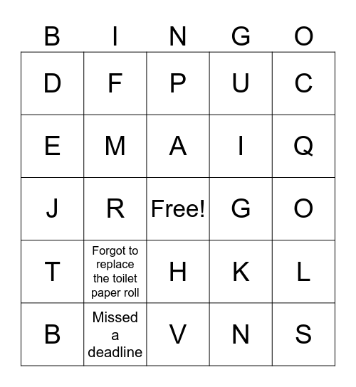 RJM BINGO! Bingo Card