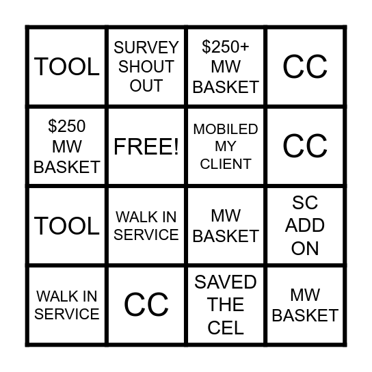 BINGO Card