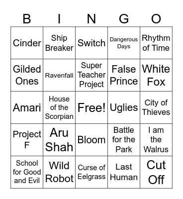Dystopian, Fantasy, & Sci-Fi Bingo Card