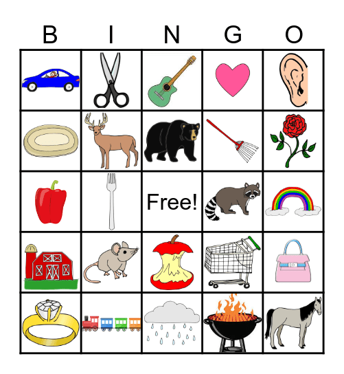 R Sound Bingo Card