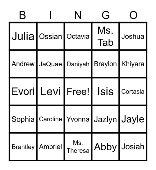 Bullpups Bingo Card