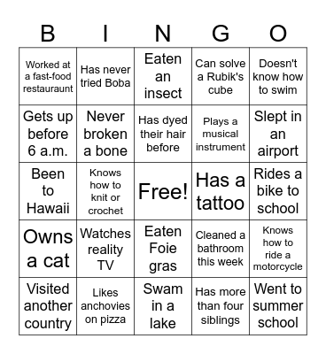 2024 ISE Undergrad Icebreaker Bingo Card