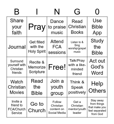 WAYS TO GROW YOUR FAITH! Bingo Card