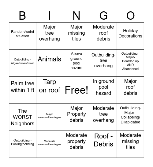 AIR Bingo Card