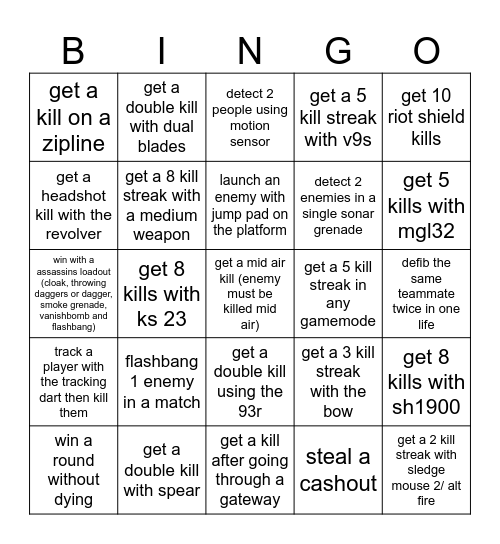 final 2 Bingo Card