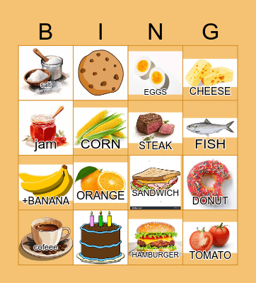 FOOD Bingo Card