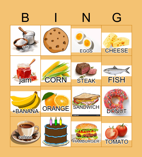 FOOD Bingo Card