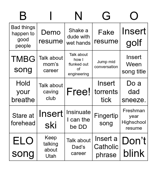 Job fair bingo Card