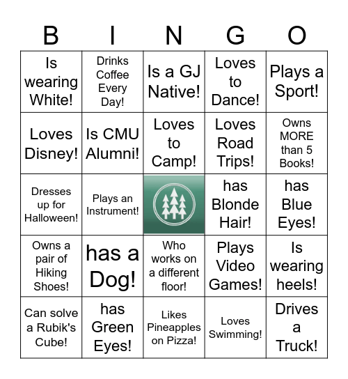 Timberline's "Find someone who..." Bingo Card