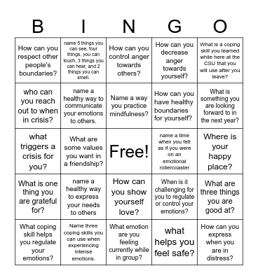 DBT CSU Bingo Card