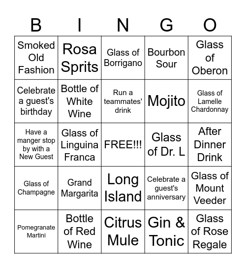 SERVER BINGO Card