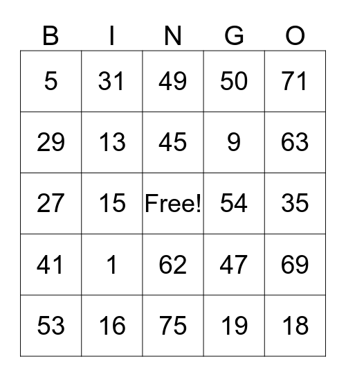 SENIOR CITIZENS ASIS 2 Bingo Card