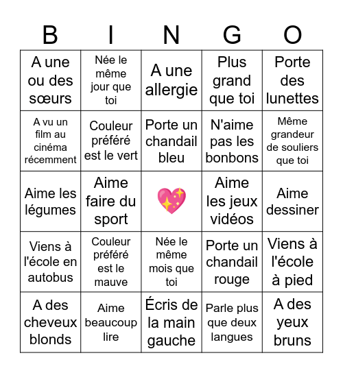 Bingo Brise-Glace Bingo Card