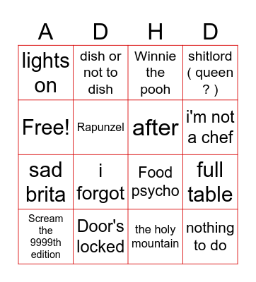 Nanou's back Bingo Card