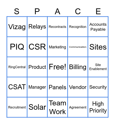 Customer Service Week Bingo Card