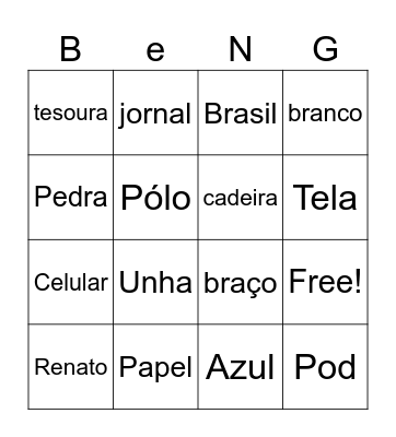Bingo sem título Bingo Card