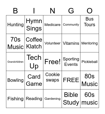 Prime Time Bingo Card
