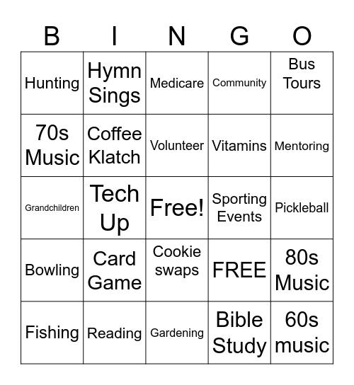 Prime Time Bingo Card