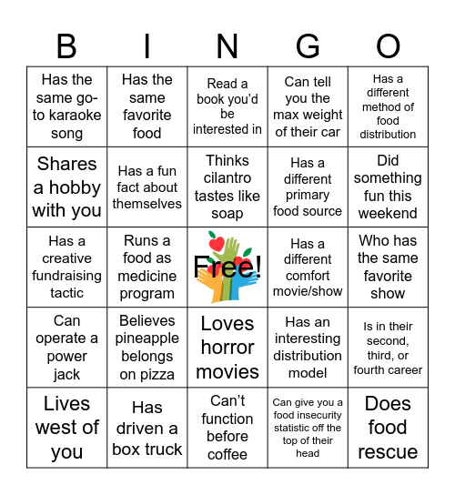 The Alliance for a Hunger Free New York - Find a Member Who... Bingo Card