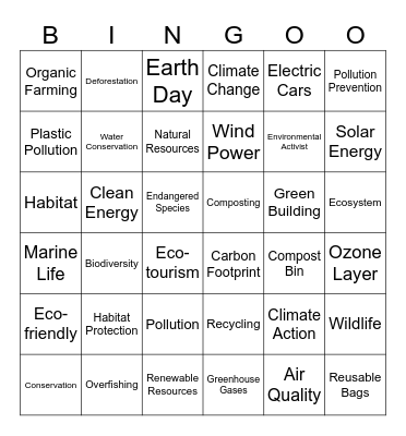 ECO Bingo Card