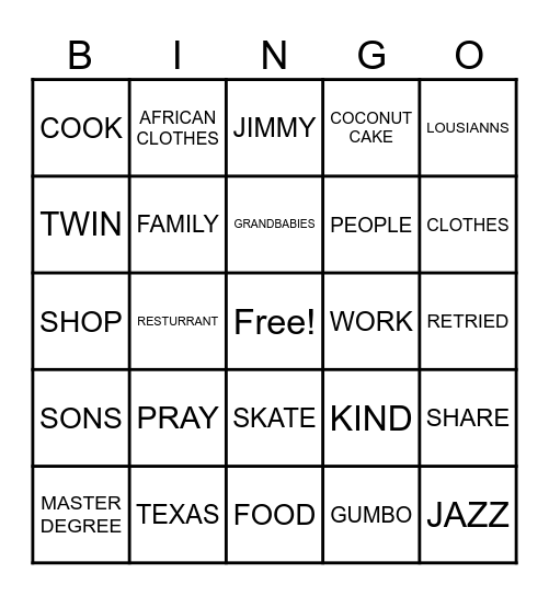 SHENA BIRTHDAY BINGO Card