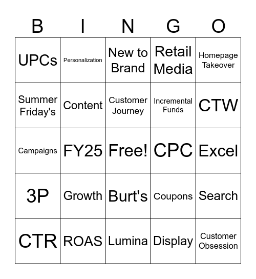 CXT BINGO! Bingo Card