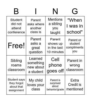 PTC Bingo Card