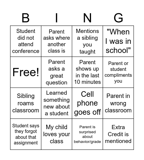 PTC Bingo Card