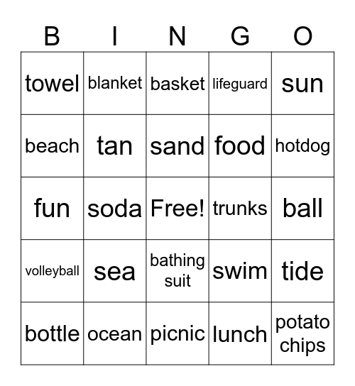 BEACH BLANKET BINGO Card