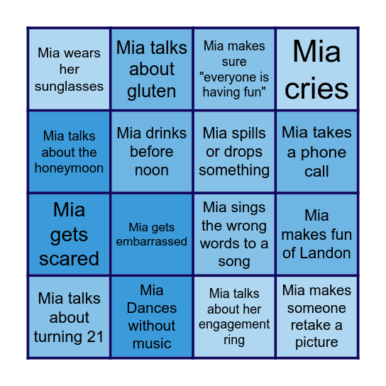 Mia's Bach Bingo Card