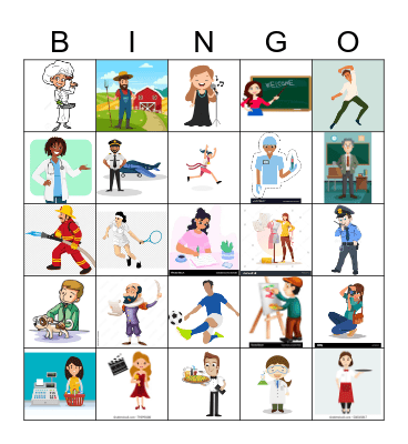 Jobs and Professions Bingo Card