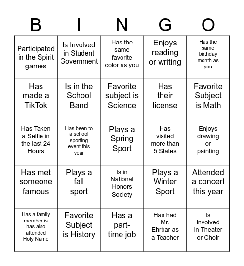 EmpowerHER Bingo - Find a Mentee Who... Bingo Card