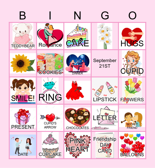 Love & Friendship Day BINGO Card