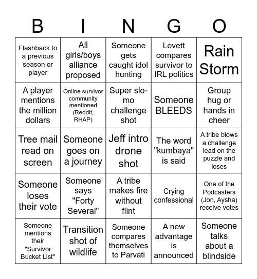 Dip-vivor bingo card Bingo Card