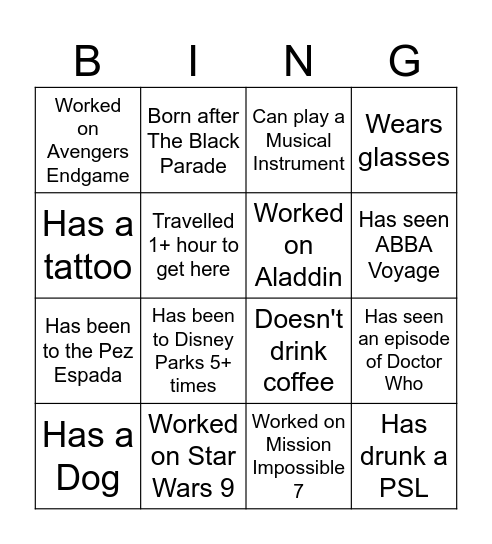 MACBETH Bingo Card