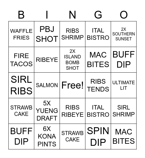 FRIDAY Bingo Card