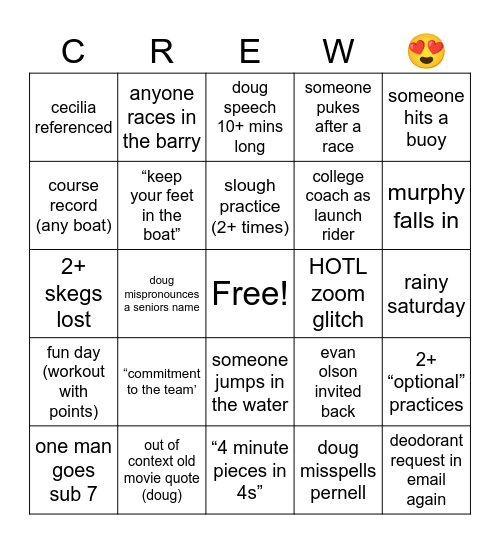 Fall 2024 bingo Card