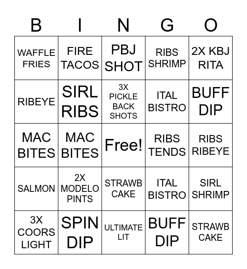 SATURDAY Bingo Card