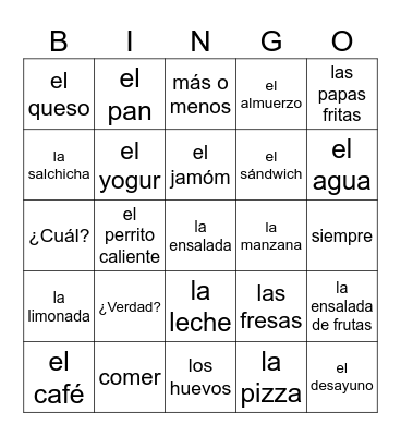 Auténtico 3A Bingo Card