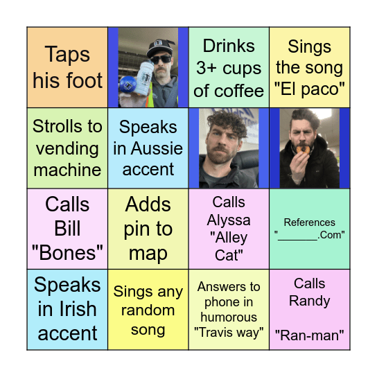 TRAVIS  Bingo Card
